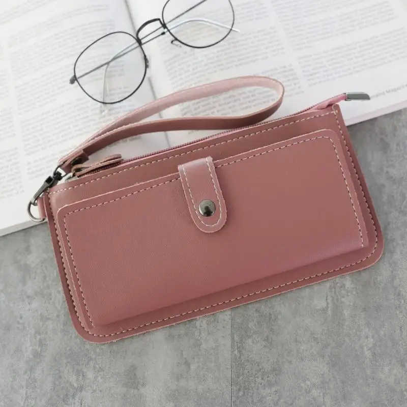 dark pink Женские кошельки модный длинный кошелек из искусственной кожи Carteira Feminina держатель для карт женский кошелек клатч для денег женский кошелек портмоне#125 - Цвет: dark pink