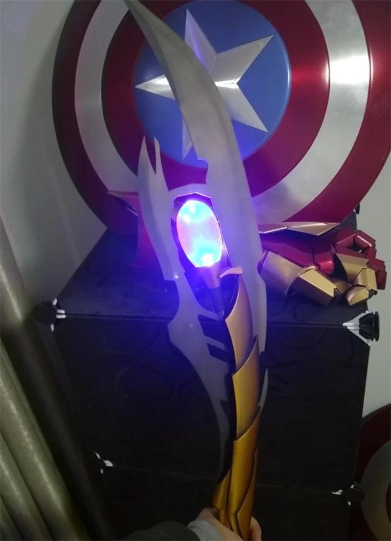 [Сделано в металле] 1:1 115 см металлические Loki Chitauri скипетр светодиодный светильник