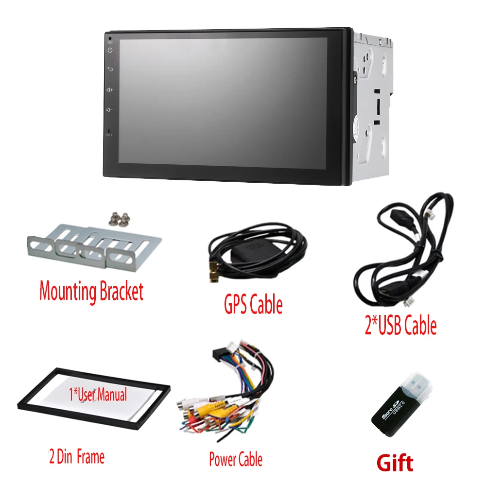 Поддержка dab 2 din Android 7 1 автомобиль (нет) dvd плеер gps + Wifi Bluetooth радио четырехъядерный