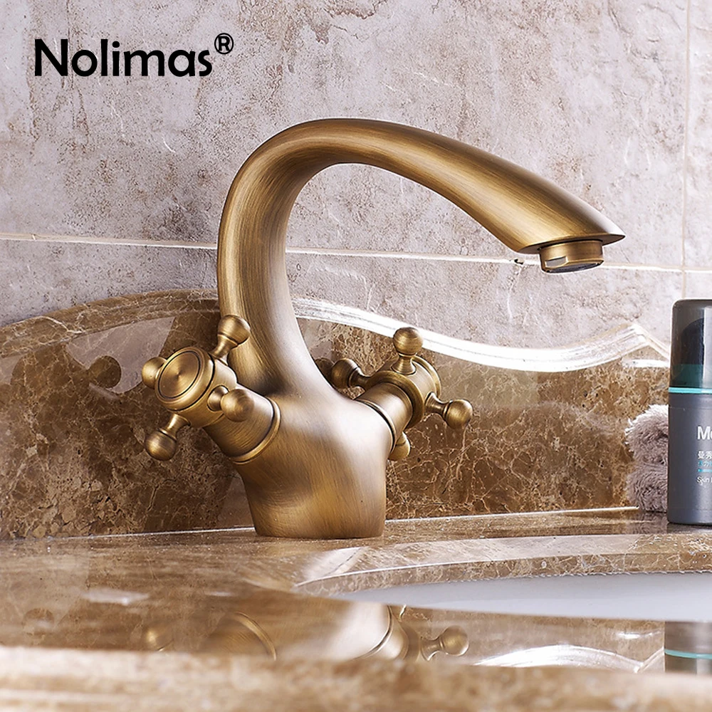 Однотонный латунный Смеситель для ванной комнаты бронзовый кран с двойной