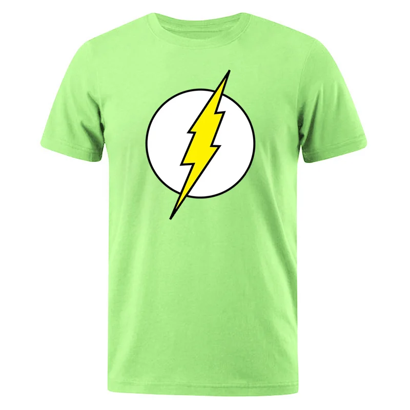 The BIG BANG Theory T-SHIRT The lightning Print The Flash Men T Shirts Hot Sale Casual Tee Shirt Cotton Clothing Plus Size 3XL