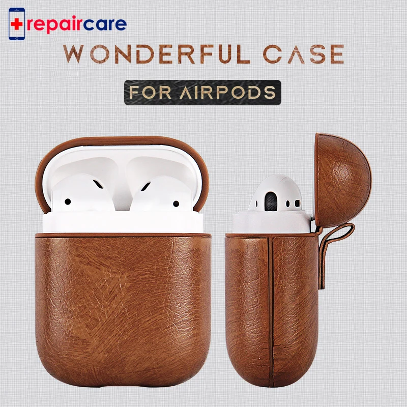 Кожаный силиконовый Bluetooth беспроводной чехол для наушников AirPods защитный