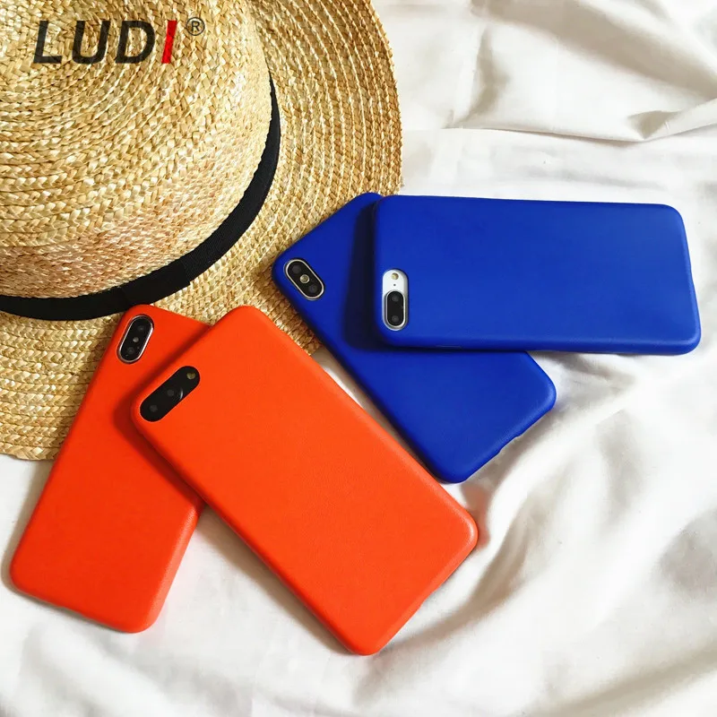 Роскошный кожаный деловой чехол LUDI для телефона iPhone 7 X 10 6 6S 8 Plus мягкий