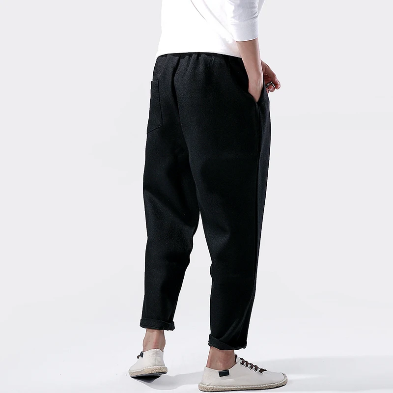 2018 свободные мужские брюки до щиколотки для отдыха в стиле хип-хоп тонкие штаны