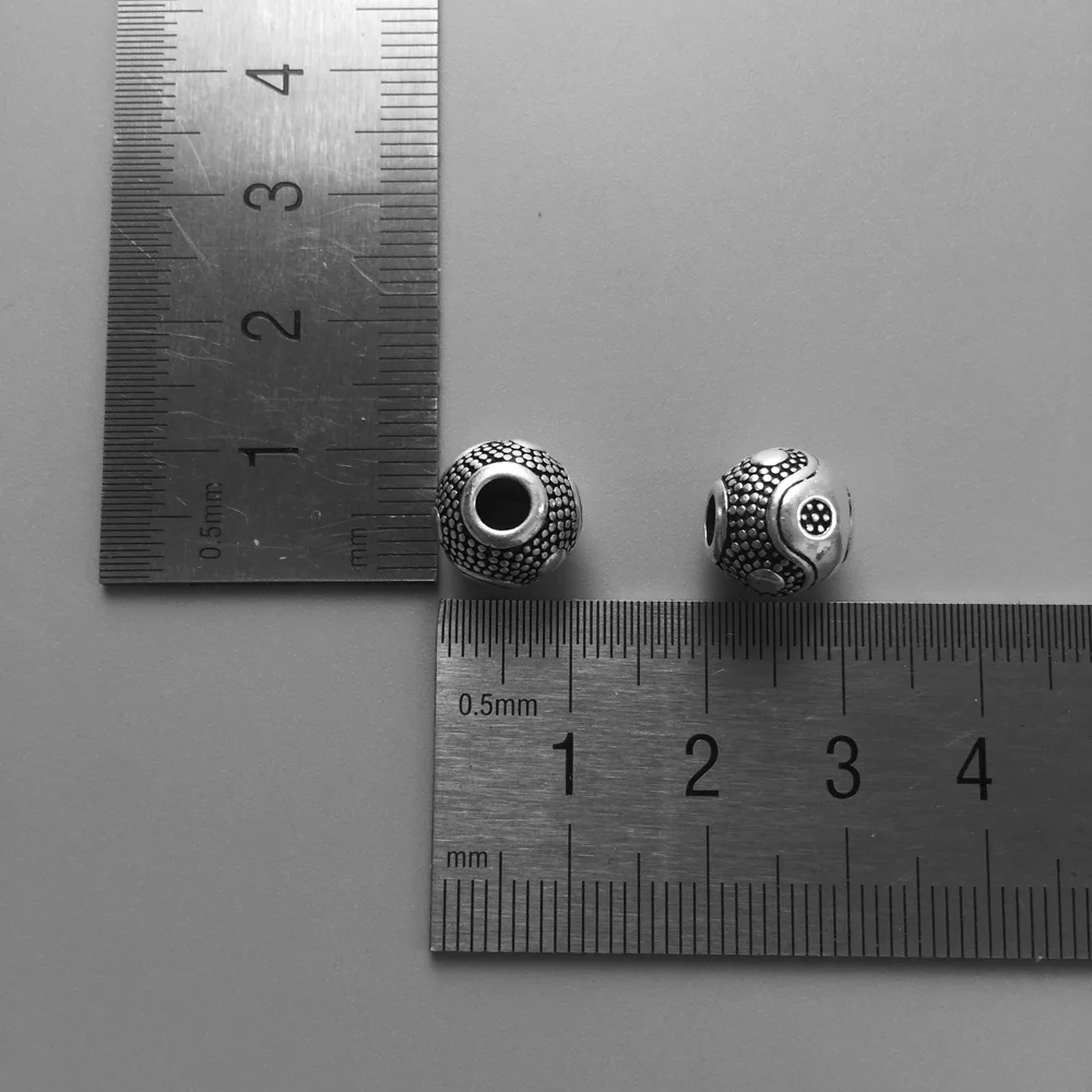 Бусины из стерлингового серебра 925 пробы с отверстием 5 мм