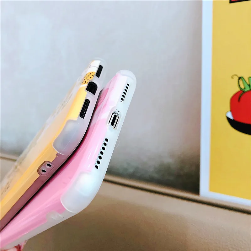 Kuutti мягкий милый ананас фруктовый узор летний ТПУ чехол для телефона iphone 6 6s 7 8 Plus X