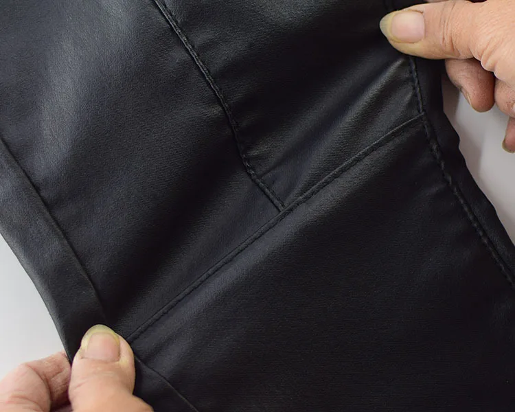 Черные джинсовые леггинсы с покрытием из искусственной кожи сексуальные женские