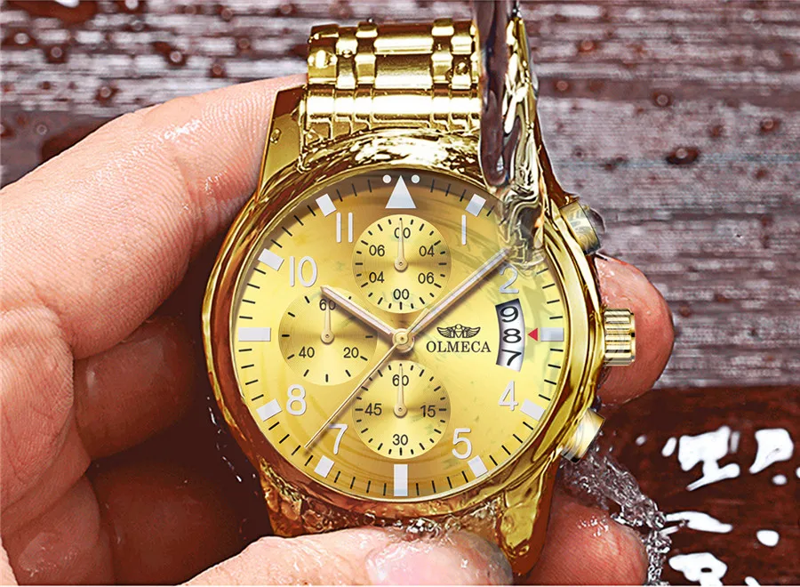 

OLMECA Fashion Sport Quartz Watch Men Clock Mens Watches Top Brand Luxury Business Waterproof Chronograph Watch Relogio Masculin
