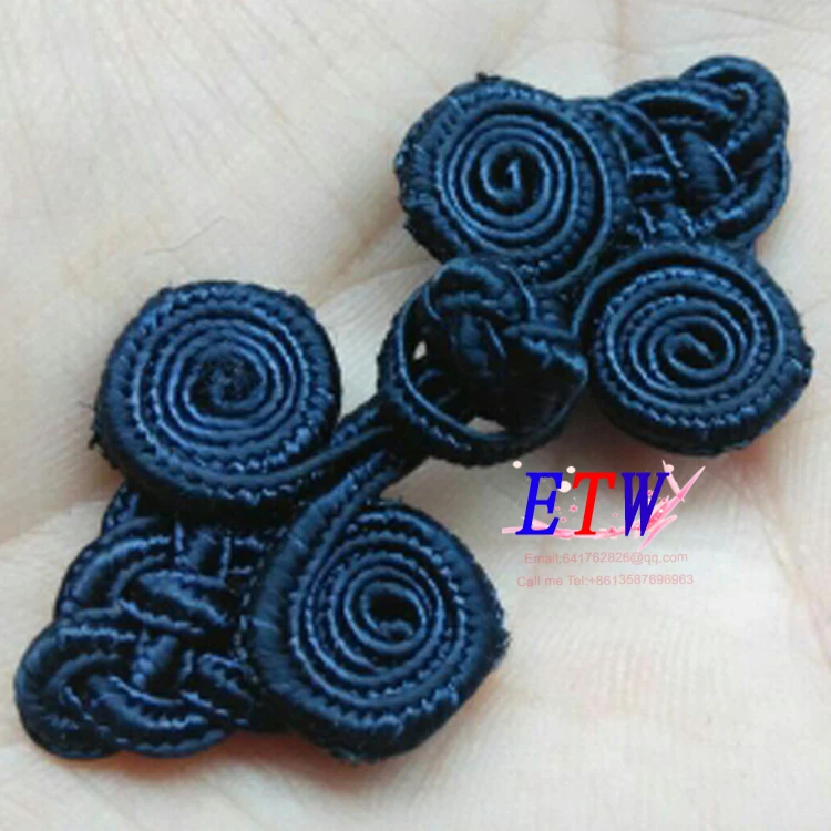 Оптовая продажа китайские пуговицы ручной работы с узлом темно синие 4 5 см 50