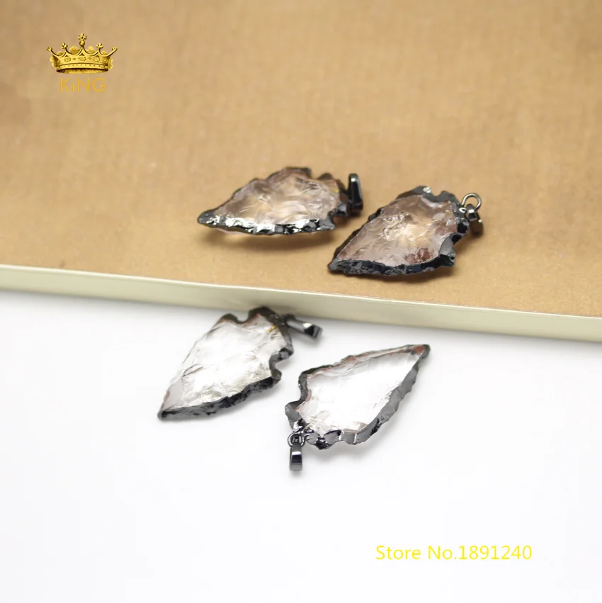 5 шт. подвески в виде наконечника стрелы из прозрачного белого кварца