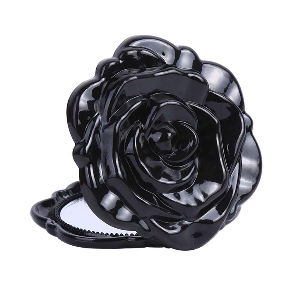 Dolovemk Mini Round Rose Mirror Folding Portable Pocket Double Side Cosmetic |