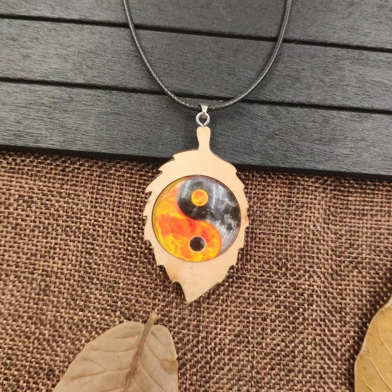 Даосизм Цепочки и ожерелья с подвесками деревянный веревка драгоценными камнями