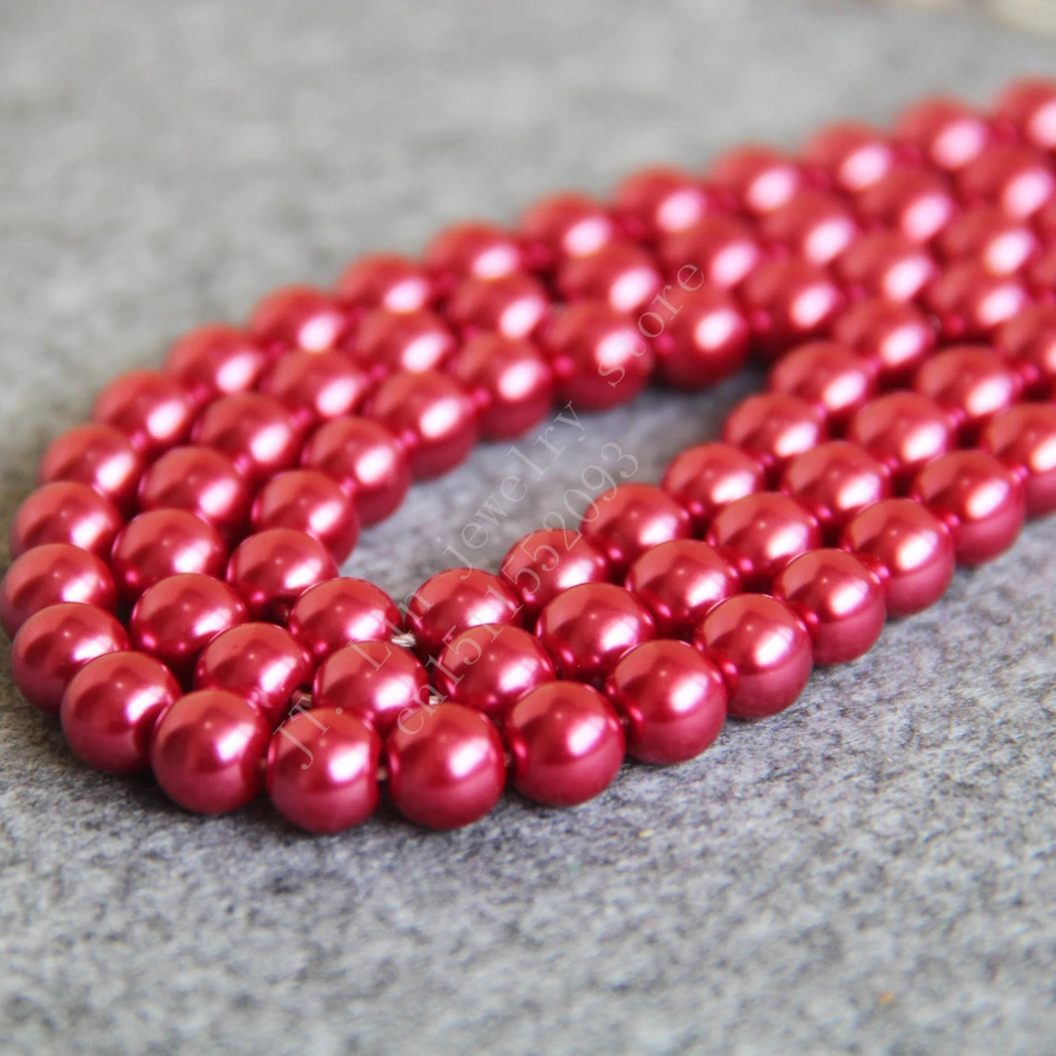 T8321 8 мм Росо стеклянные жемчужные бусины! подходит для изготовления браслета и