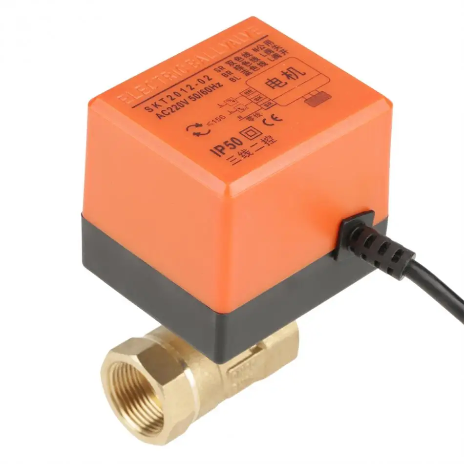 AC 220V G3/4 DN20 2 ходовой латунный моторизованный привод шаровой клапан для кондиционера инструменты аксессуар