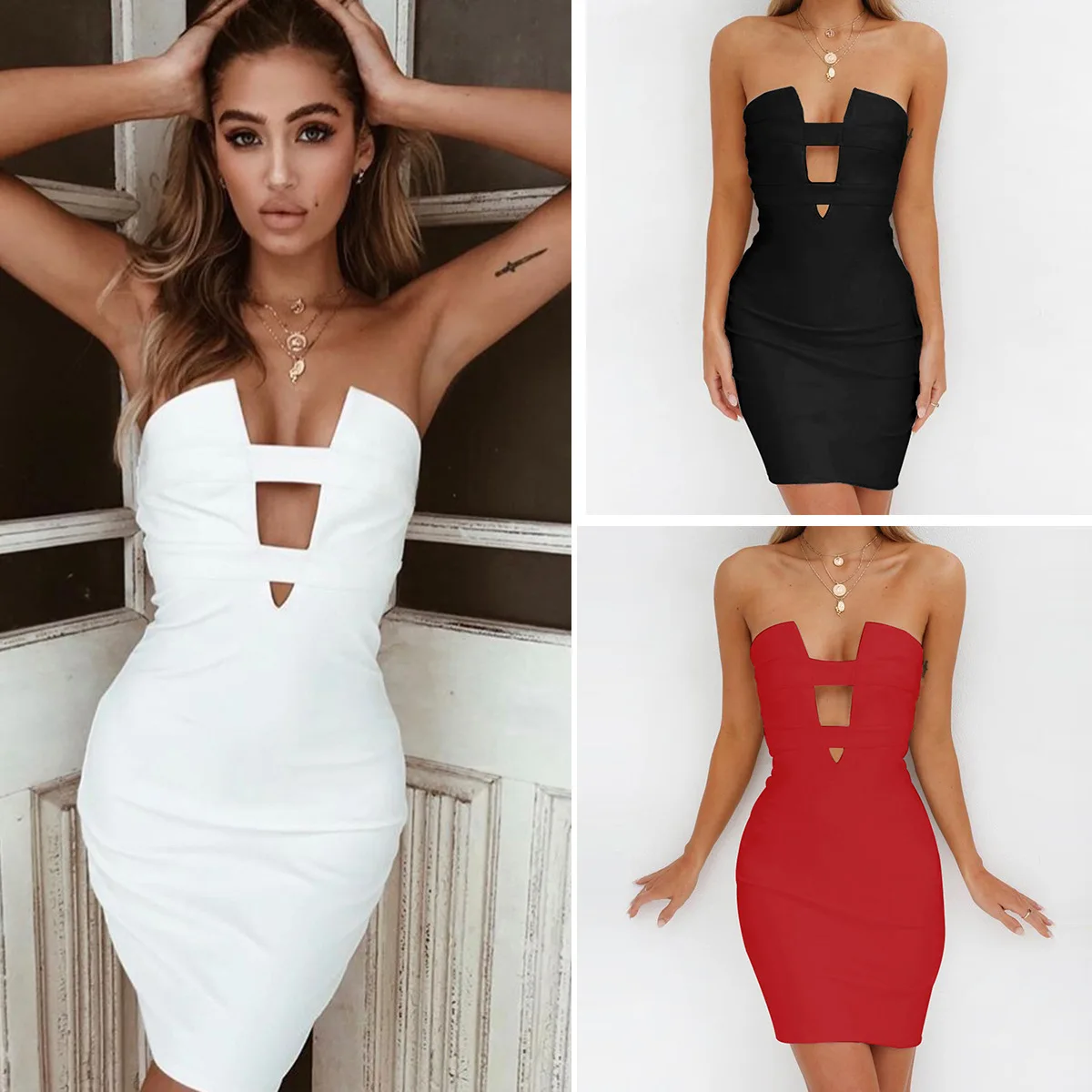 Женское сексуальное открытое облегающее платье лето 2019 Клубные вечерние