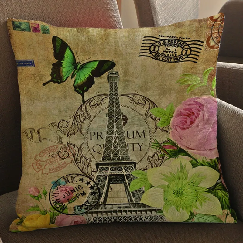 18 &quotквадратная Эйфелева башня Лондонский мост цветочный узор дизайн домашний