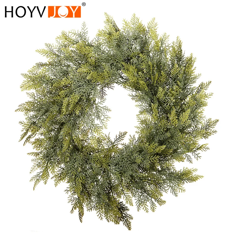 HOYVJOY декор для фермерского дома PE Cypress гирлянда в виде листьев Рождественская