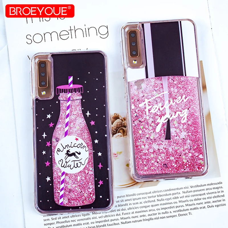 Glitter Liquid Quicksand Phone Case For Samsung Galaxy A3 A5 2017 S8 Plus Note 9 A7 2018 J3 J7 J5 |