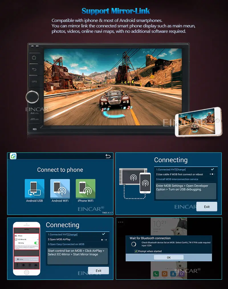 Android 5 1 7 &quotдвойной 2DIN автомобильный стерео радио GPS без DVD плеер Bluetooth + камера|gps