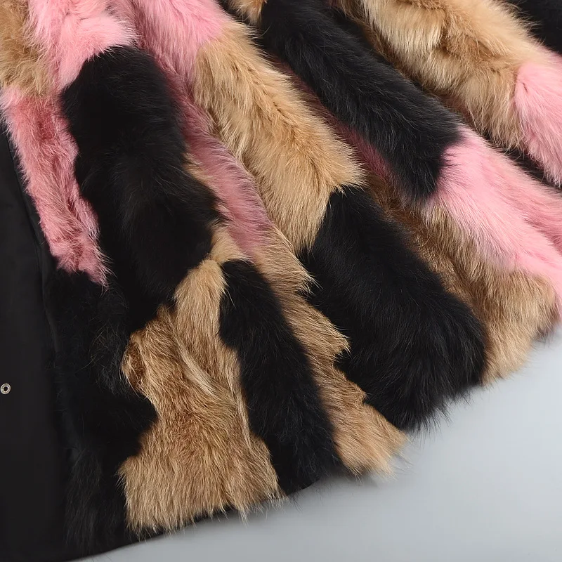 2020 натуральное зимнее женское плотное пальто с воротником из натурального