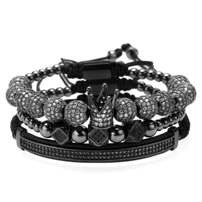 Style N Mcllroy Модный Роскошный кулон браслеты для мужчин Мужская Корона кубический микро Pave CZ Золотой плетение браслет отрегулировать мужские ювелирные изделия - Окраска металла: Style N