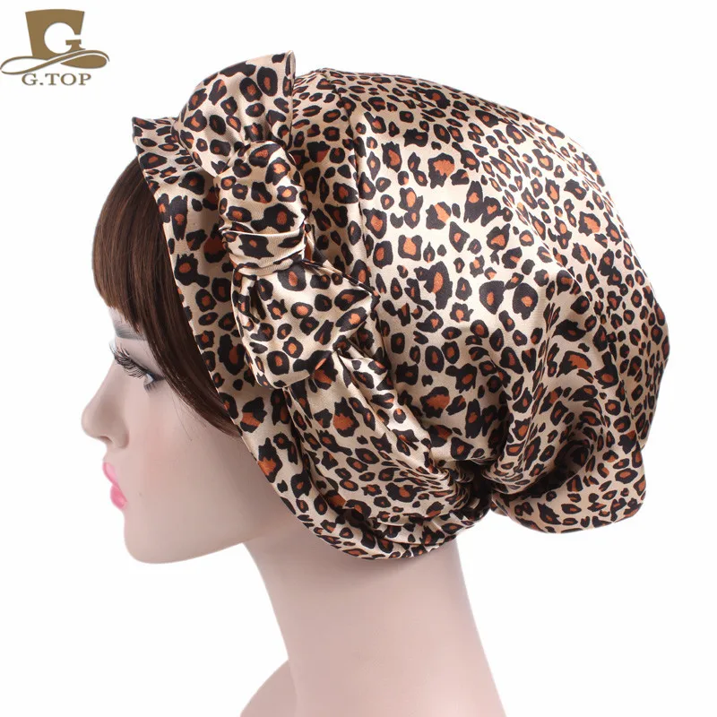 Новый атласный головной платок с бантом удобная женская шелковая головная