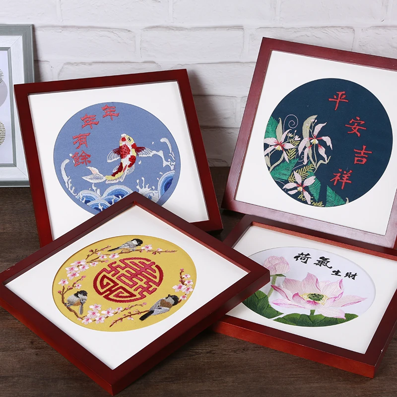 Китайский сделай сам Набор для вышивки с обручем цветочным принтом рукоделия