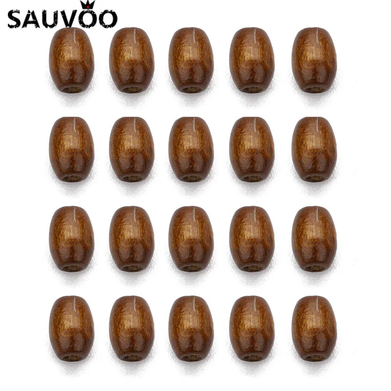 SAUVOO 500 шт Бусины из натурального дерева коричневый баррель Форма Spacer Бусины никакого вреда бусины для самостоятельного изготовления малыш Цепочки и ожерелья, сережки-гвоздики материалы 6X8 мм