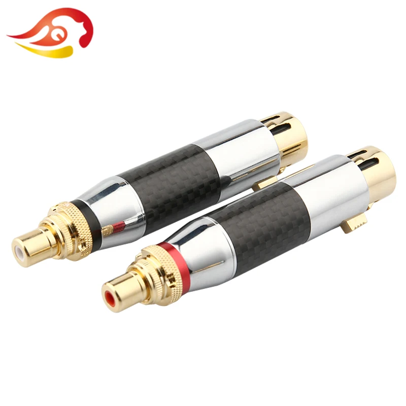 QYFANG 3 Pin из углеродного волокна нержавеющей стали аудио разъем XLR RCA Cannon женский