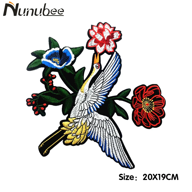 Nunubee 1 шт. красные нашивки с короной Птицы железная аппликация для одежды клеем