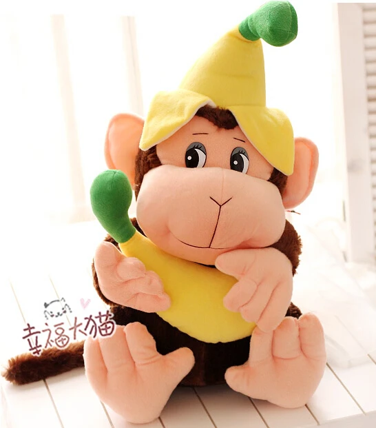 Gift for baby 1pc 60cm big cartoon circus Naughty Monkey with banana plush hold doll novelty creative stuffed toy