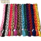 Плетеные волосы, 1 шт., длинные 100 см, в сложенном виде, искусственные волосы, однотонные оплетенные волосы для наращивания