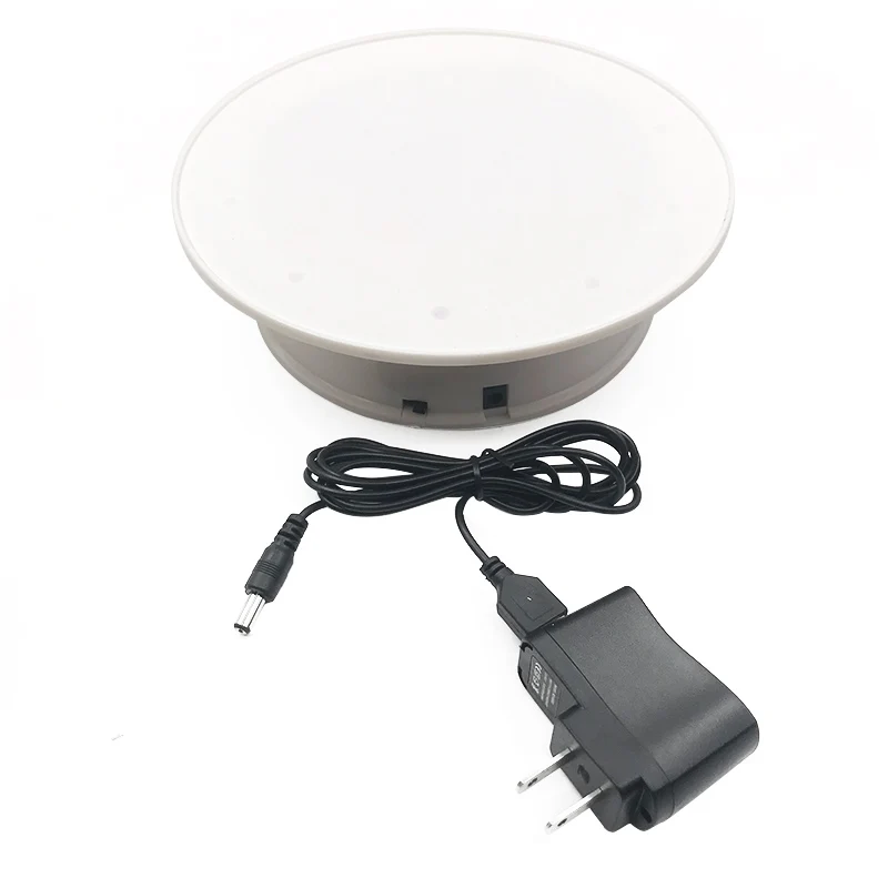 White with US plug 20 см 360 градусов вращающийся стол с электрическим приводом Дисплей Стенд для фотографии ювелирной Модели Показать нагрузку 1,5 кг видео съемки батареи - Цвет: White with US plug