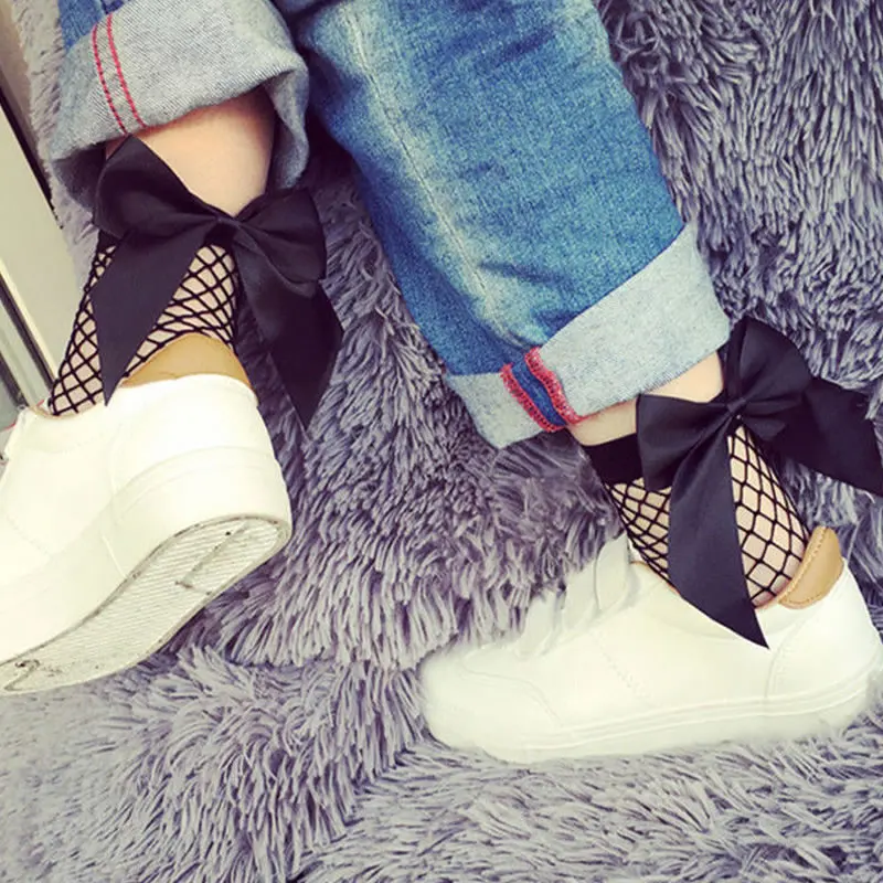 Летние носки в сеточку детские короткие до щиколотки с рюшами для маленьких