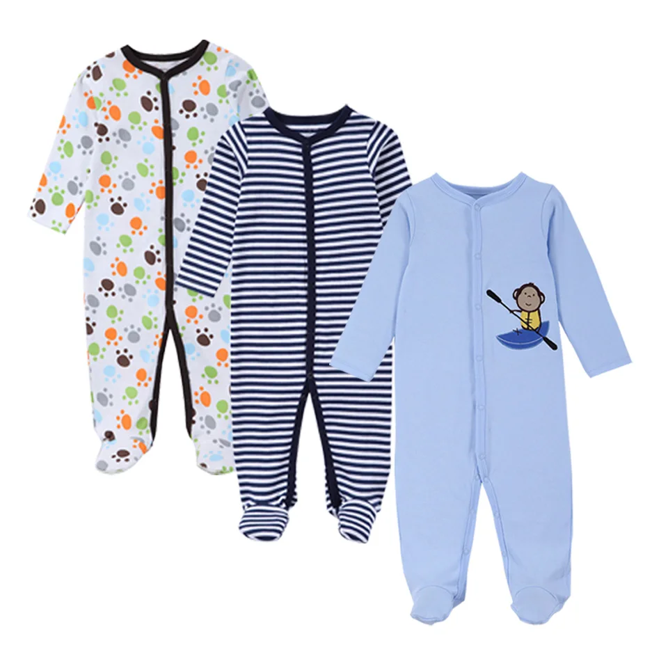 3 шт./компл. модные хлопковые детские комбинезоны комплекты для новорожденных
