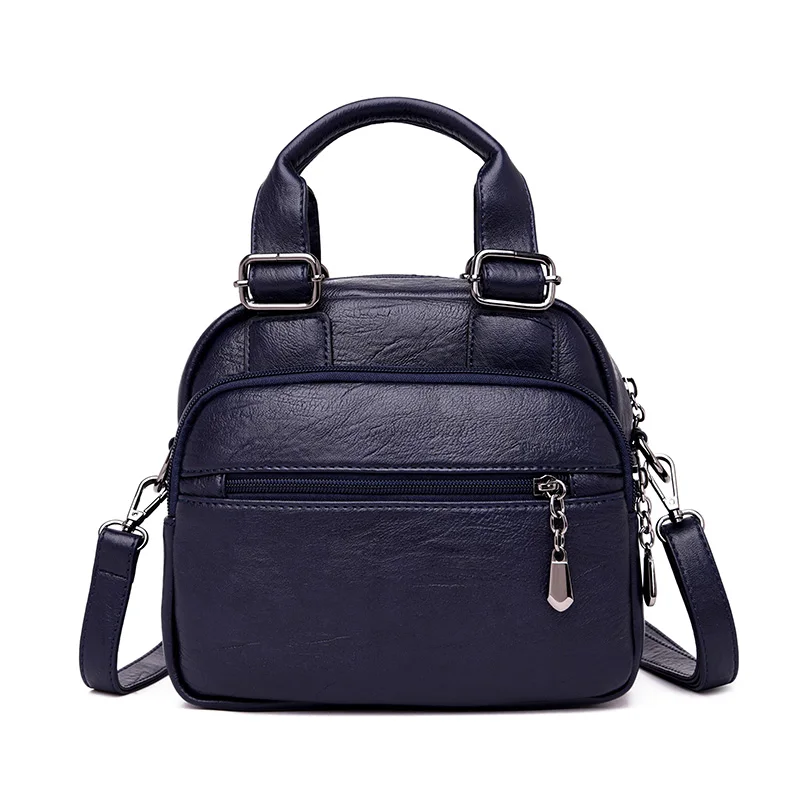 Blue Многофункциональные женские рюкзаки, Женские винтажные сумки через плечо, школьные сумки для девочек, дизайнерский кожаный женский рюкзак для путешествий Mochilas - Цвет: Blue