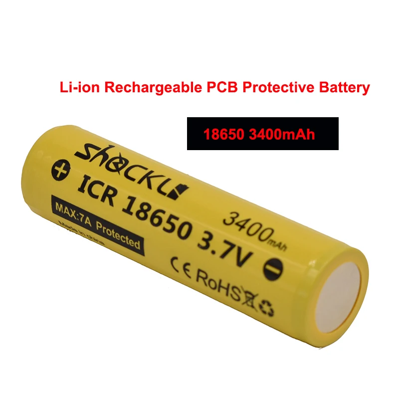 Новый литиевый аккумулятор Shockli 18650 3 7 в 3400 мАч защищенный для фонарика высокой