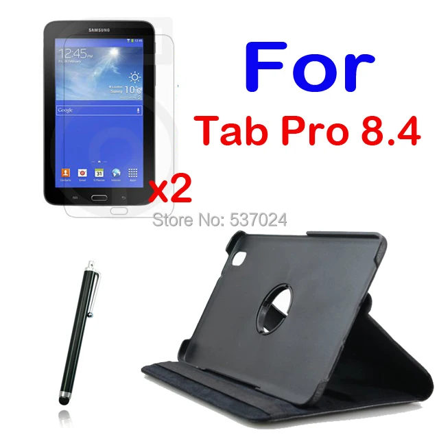 360 градусов вращающийся Folio Stand кожаный чехол + 2x прозрачная защита экрана 1x Стилус