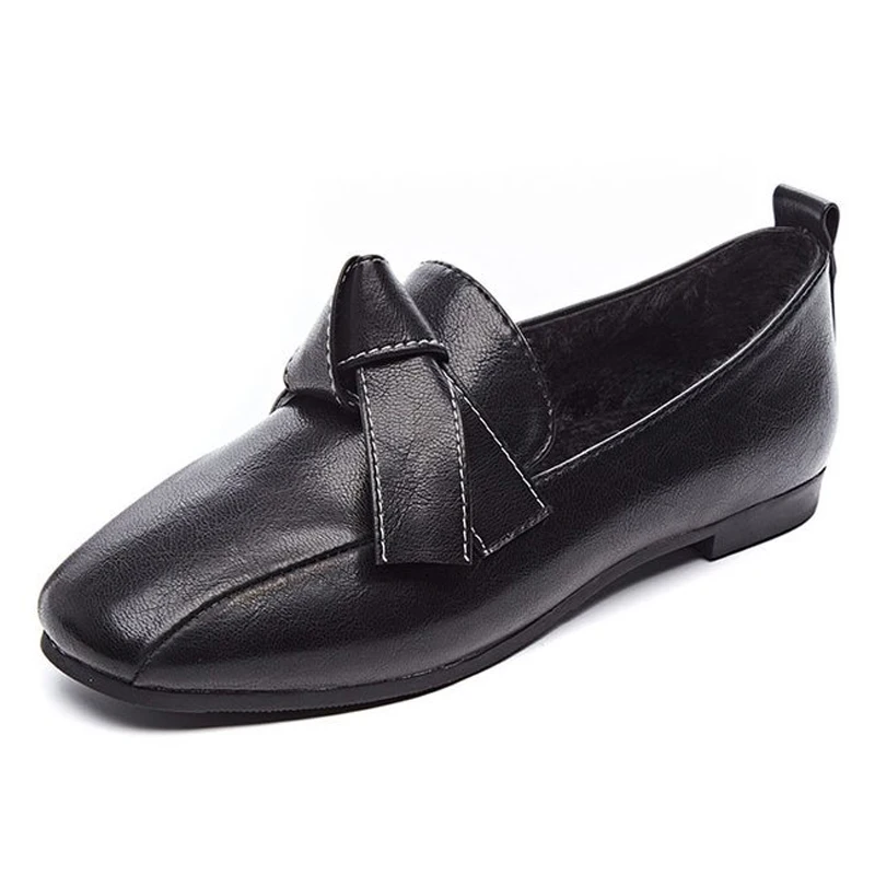 Новые зимние балетки на плоской подошве с бантом бабочкой женские оксфорды