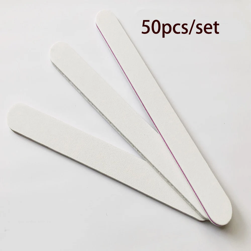 50PCS set 7 50 шт. пилок для ногтей, буфер для гель-лака, для удаления кутикулы, 100/180 триммер, лайма, буферы, набор, маникюрный набор для шлифовки, пилочка для ногтей - Цвет: 50PCS set 7