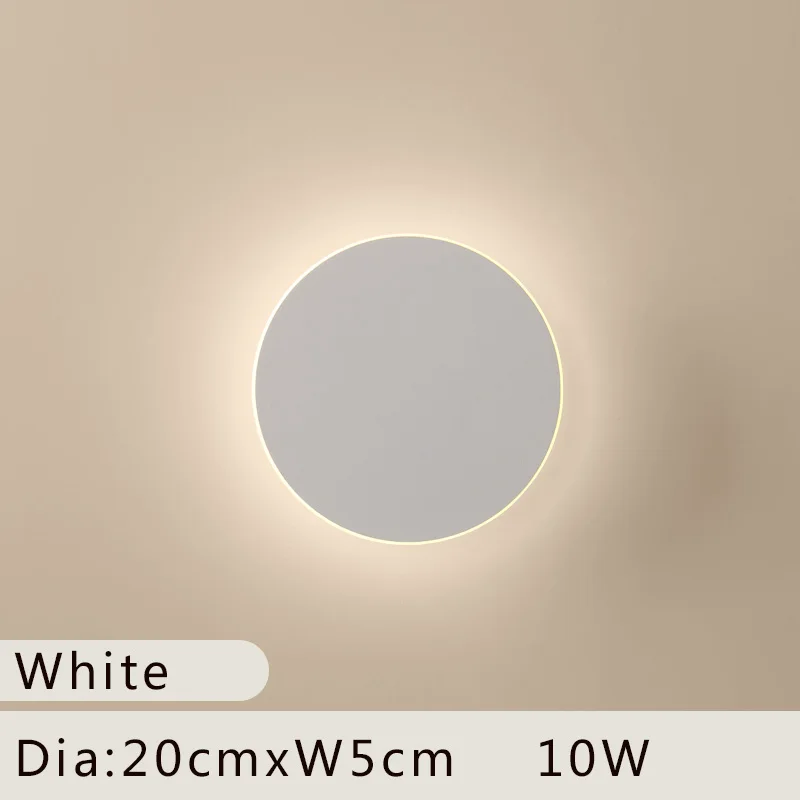 White Dia20cm Современные светодиодные домашние настенные светильники минималистичный светодиодный настенный светильник для спальни гостиной лестницы Lampara светильник с настенным креплением - Цвет абажура: White Dia20cm