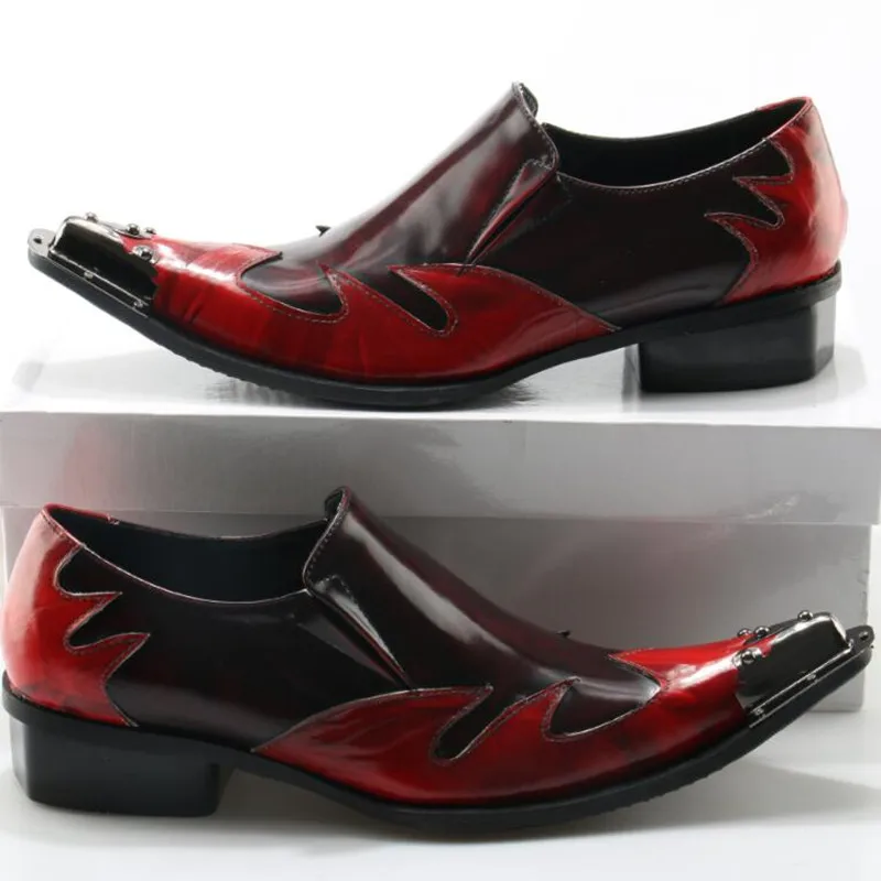 

Мужские туфли на высоком каблуке, красные лоферы, Мужская классическая обувь с острым носком из натуральной кожи, итальянские классические Формальные Свадебные Туфли-оксфорды