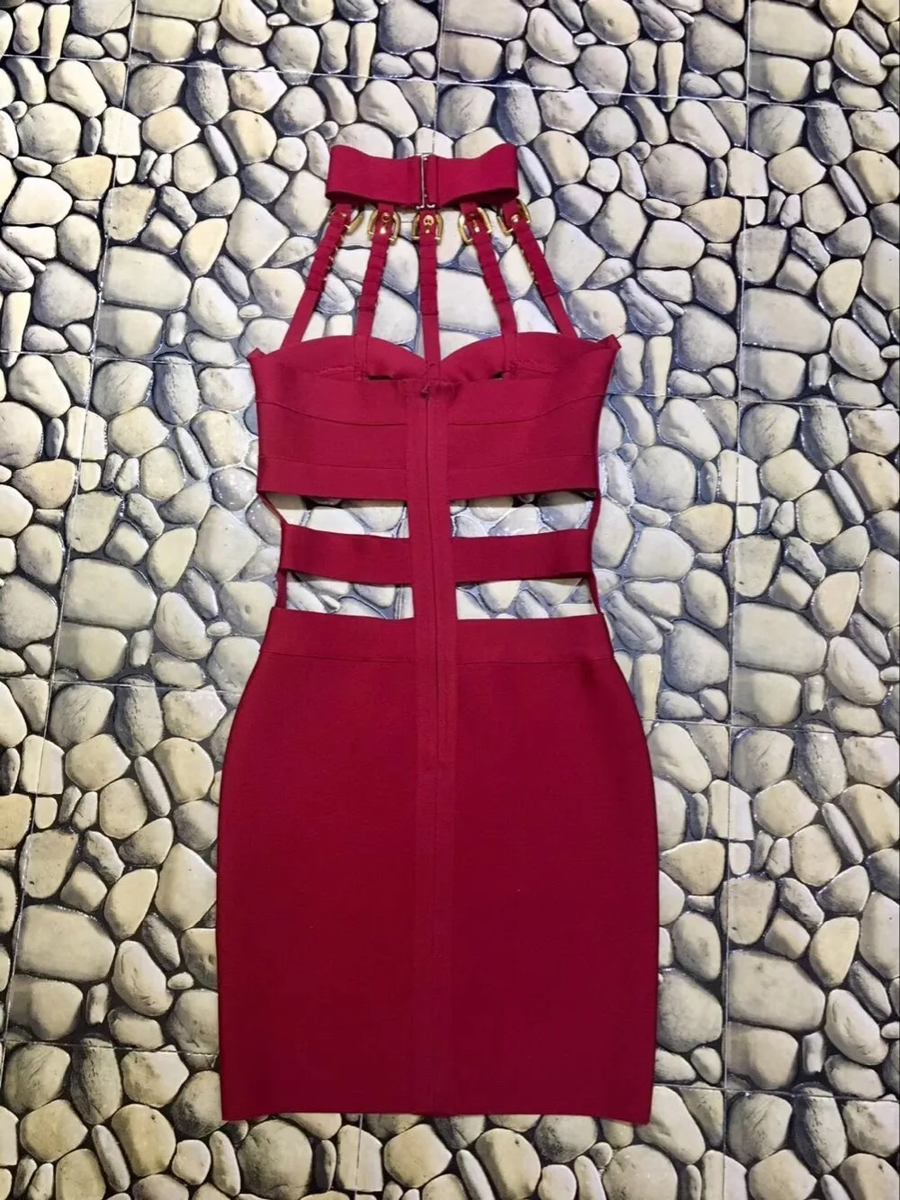 High Quality Black Luxury Eyelet Cut Out Celebrity Rayon Bandage Dress Evening Party | Женская одежда
