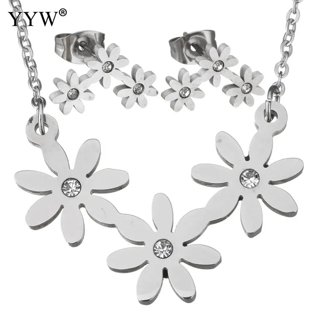 Женские серьги гвоздики ожерелья Чокеры Стразы ювелирные изделия из нержавеющей