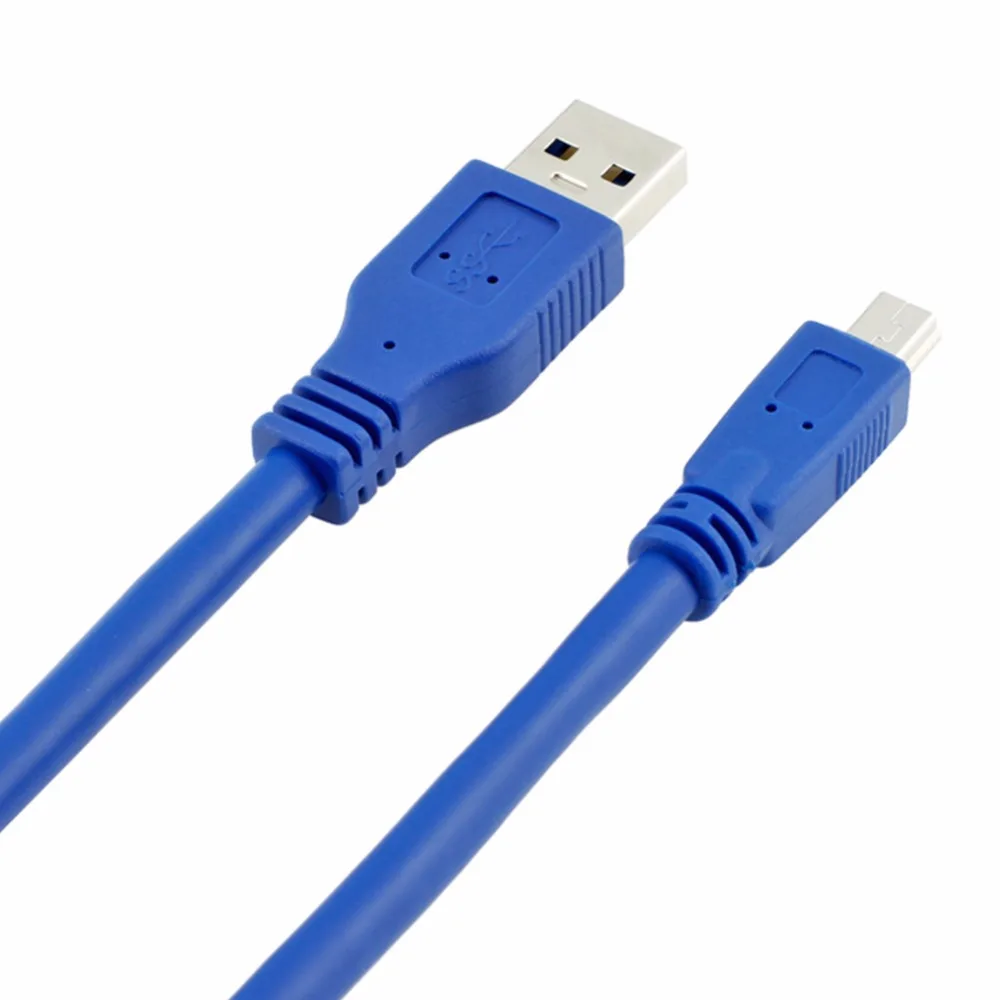 2017 горячий Стильный Круглый Синий SuperSpeed USB 3 0 кабель типа A Male для Mini B 10 контактный