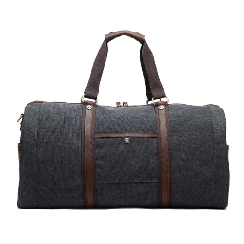 M254 New Canvas Leather Men Travel Bags Carry on Luggage Duffel Handbag Tote Large Weekend Bag Overnight | Багаж и сумки