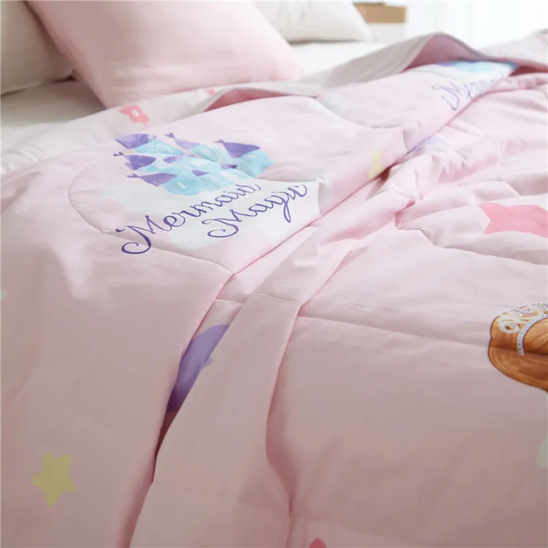 Розовое Одеяло принцессы с героями мультфильмов одеяло Disney хлопковое постельное