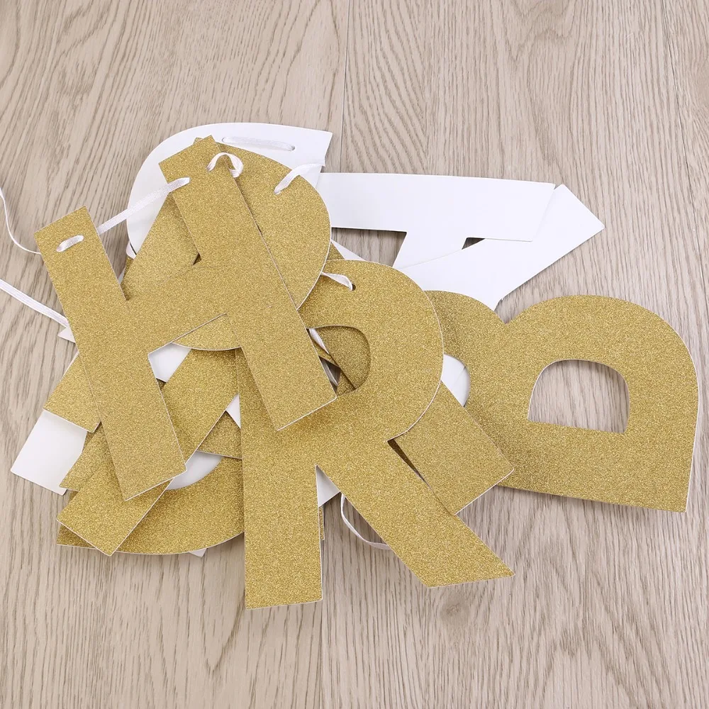 Счастливый плакат &quotс днем рождения&quot шикарные блестящие золотые вечерние