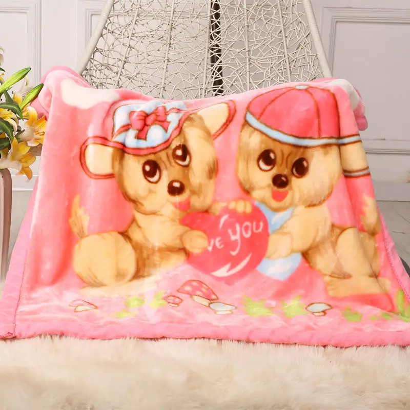 2020 New Children's Blanket For Newborn Baby Sleep Thicken Double Layer Baby Swaddle Comfortable Cartoon Bedding Blankets Quilts modern baby quilts