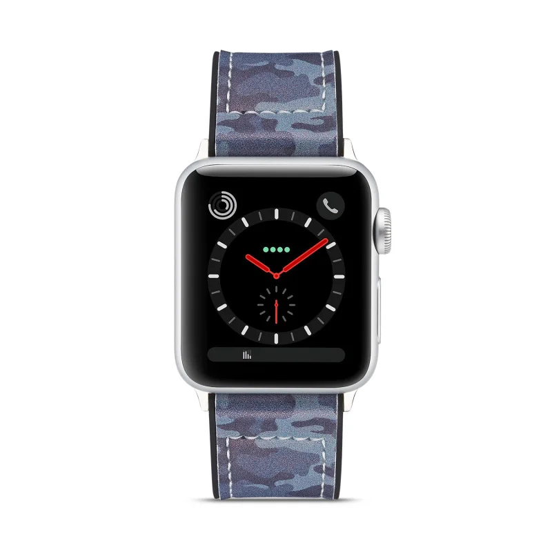 Модный ремешок для наручных часов для часов Apple Watch 5 4 3 2 1 серия специальный ремешок из натуральной кожи Камуфляж силикагель ремешок для часов